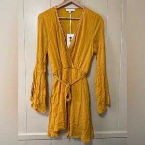 Purple Snow Mustard Long Sleeve Dress